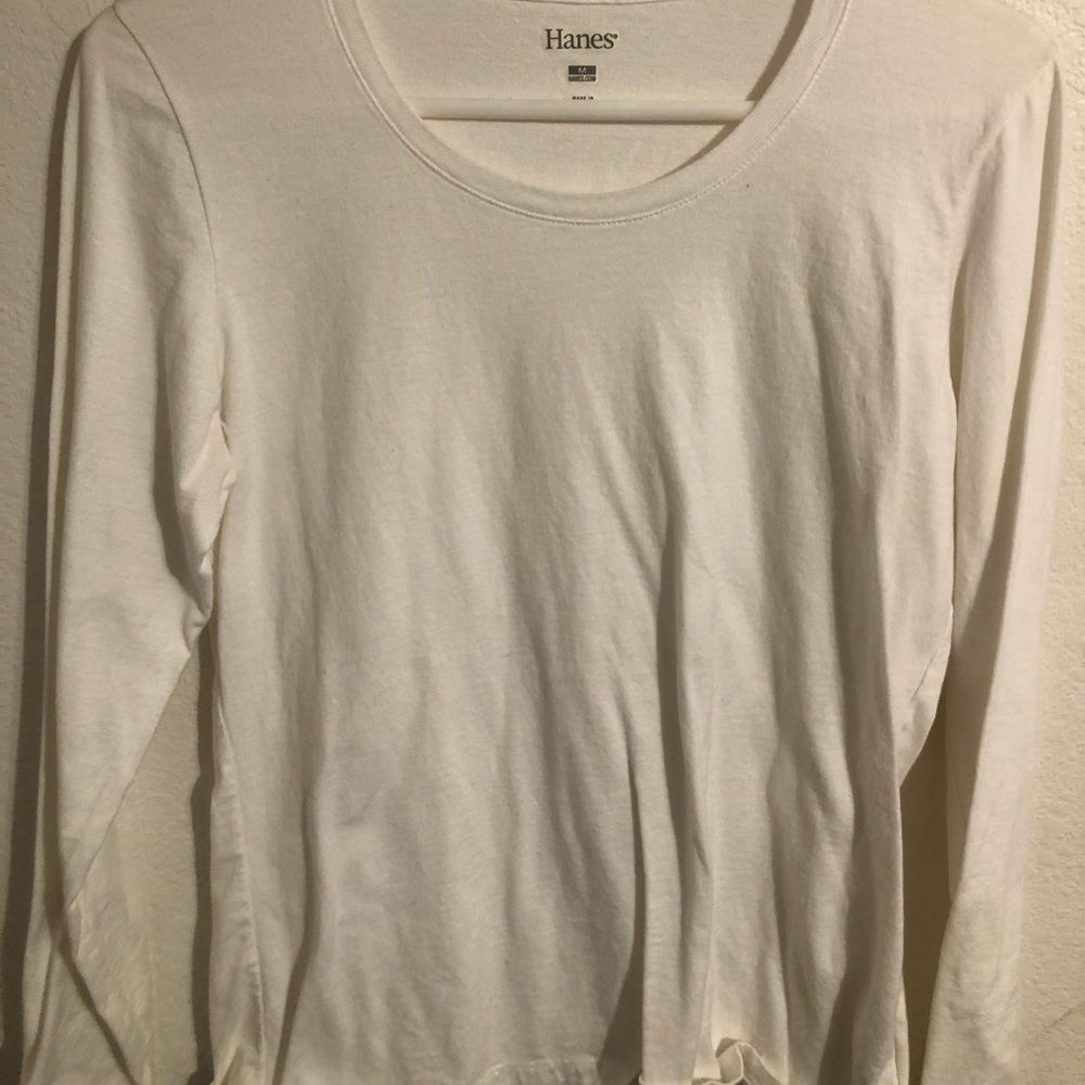 White medium Hanes long sleeve